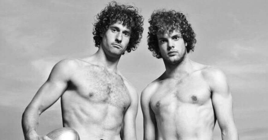 Dutch rugby players pose nude together, look kinda like brothers