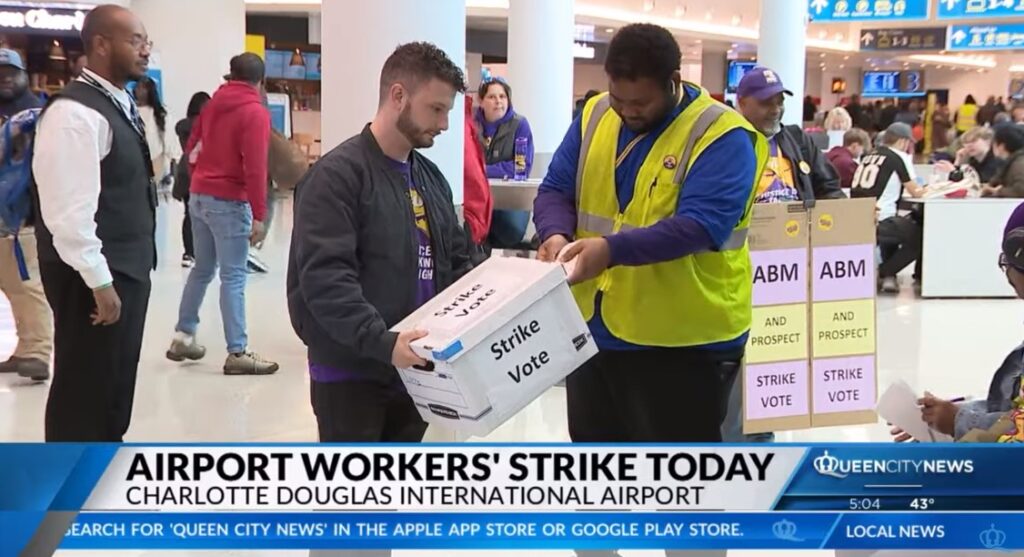 Charlotte Intl Airport Workers Vote To Begin Strike