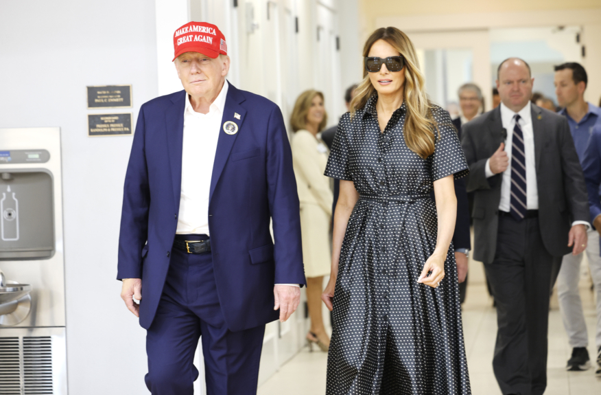 Who is SHE? The internet’s convinced that’s a Melania body double with Trump on Election Day