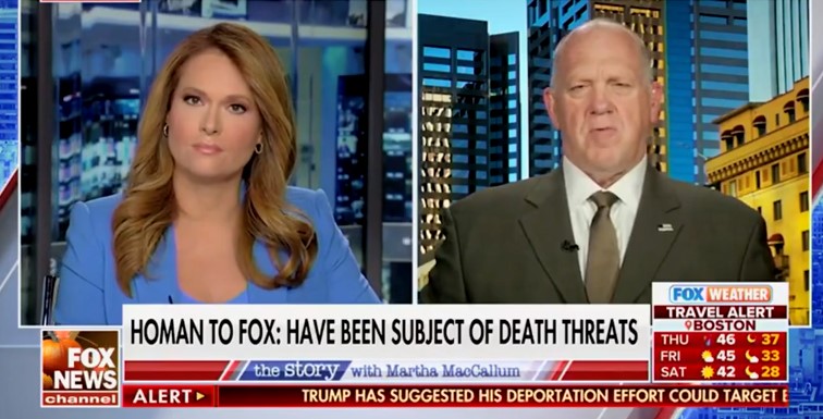 Tom Homan Blames “Hate Media” For Death Threats