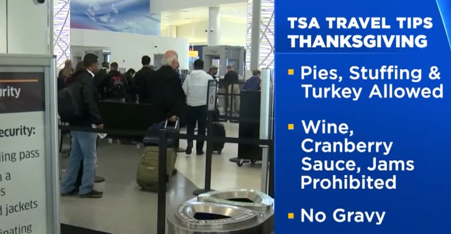 TSA Issues Advisory On Thanksgiving Travel No-Nos