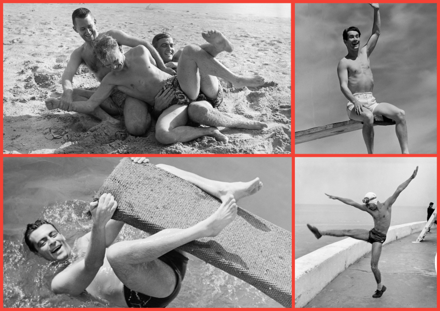 PHOTOS: Just a gallery of guys from the 1950s horsing around in their swim trunks & speedos