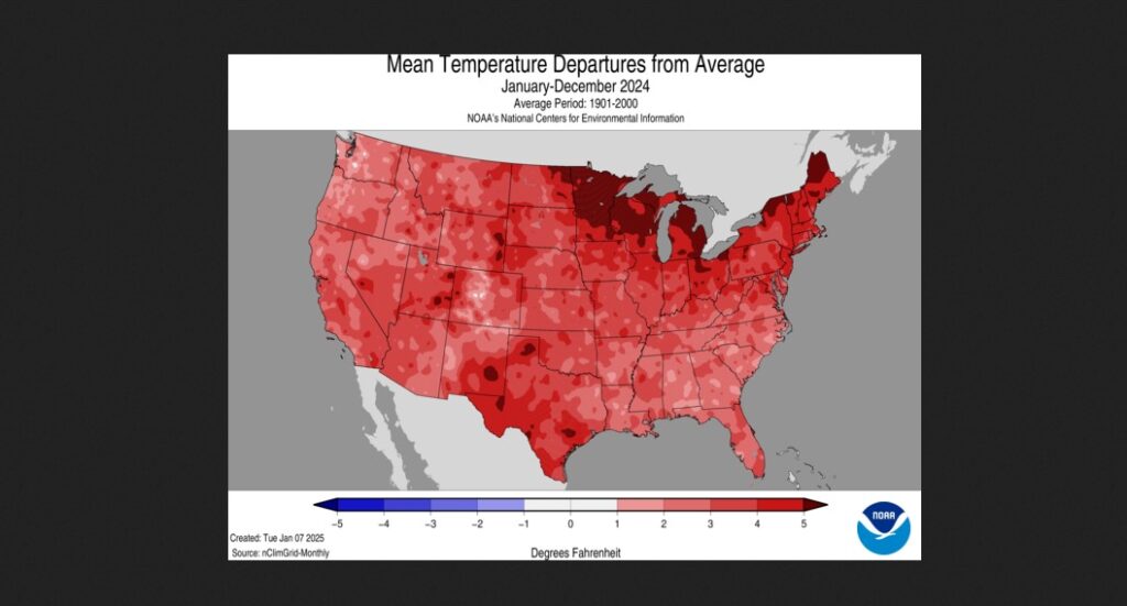 NOAA: 2024 Was Warmest Year On Record For US